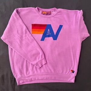 Aviator Nation Crewneck Sweatshirt Large Neon Purple